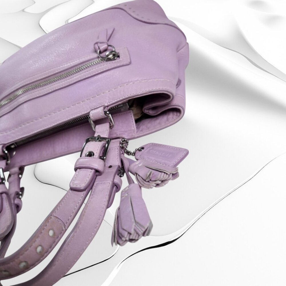 COACH Vintage Hamptons Satchel in lavender with wallet/wristlet set 5055 - Picture 5 of 9